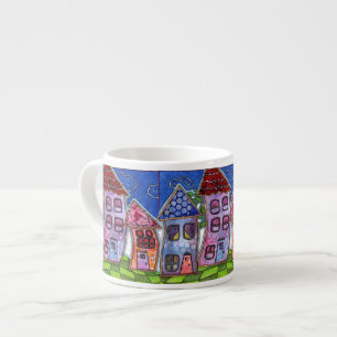 Taza De Espresso Casas coloridas enrrolladas
