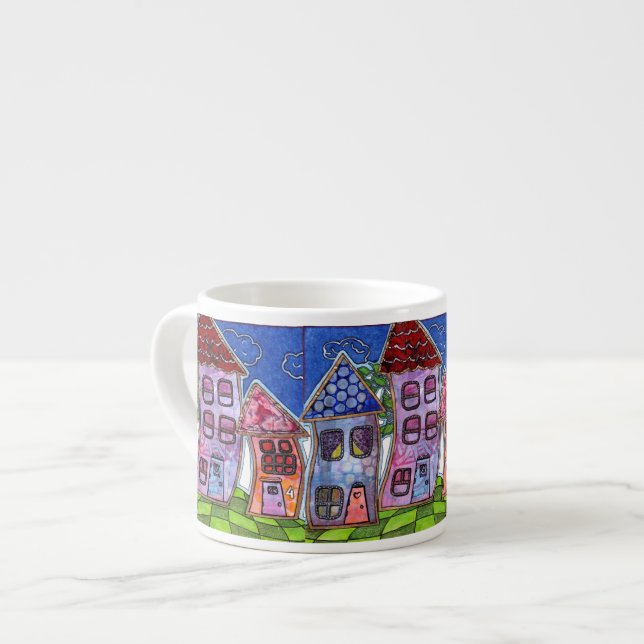 Taza De Espresso Casas coloridas enrrolladas (Izquierda)