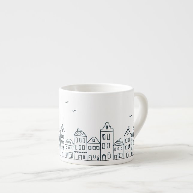 Taza De Espresso Casas de Amsterdam (Derecha)
