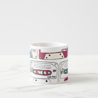 Taza De Espresso Casetes de música retro: Patrón de fondo de rock