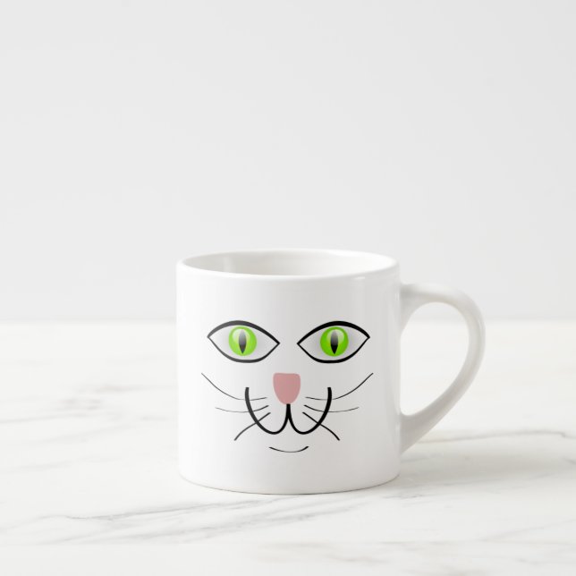 Taza De Espresso Cat Funny Face Cartoon-29034 (Derecha)