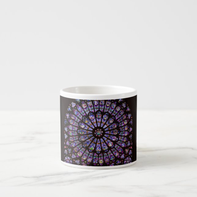 Taza De Espresso Catedral de Notre Dame Ventana Rosa de París (Frente)