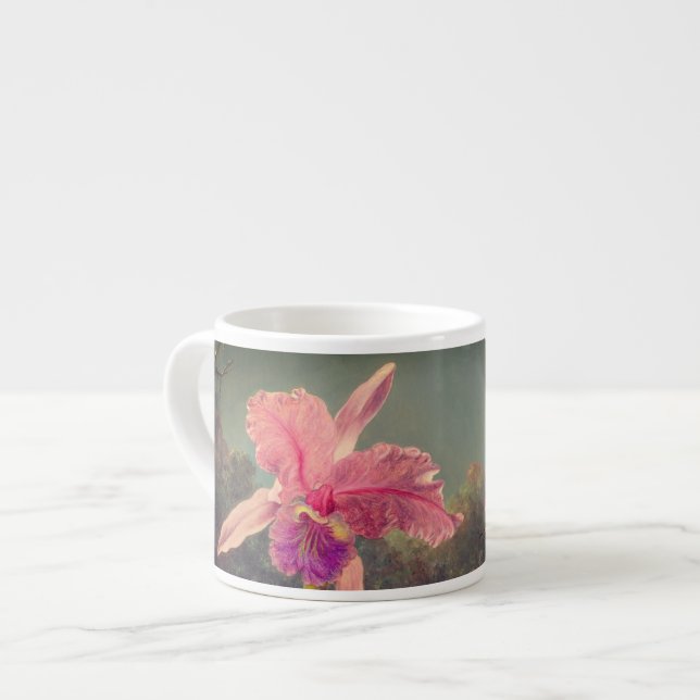 Taza De Espresso Cattleya Orchid y tres Hummingbirds Heade (Izquierda)