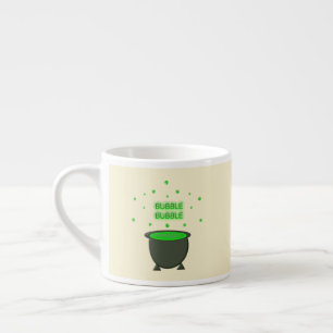 Taza De Espresso Cauldron y Bubbling Green Brew Halloween