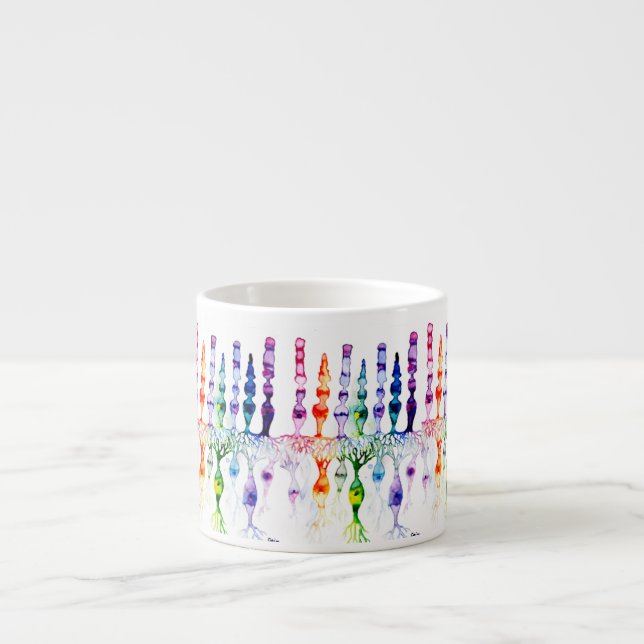 Taza De Espresso Células cañas y neurona bipolar de la retina (Frente)
