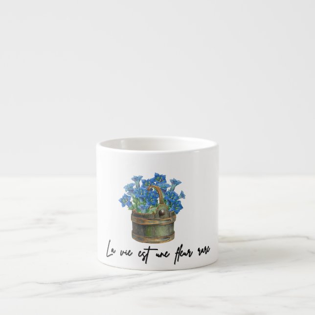 Taza De Espresso Cerámica de Mug Floral (Frente)