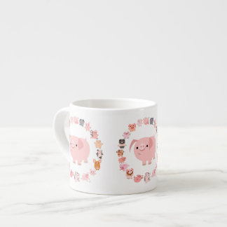 Taza De Espresso Cerdo Personalizado lindo Mandala Espresso Mug