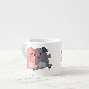 Taza De Espresso Cerdos de Personalizado blanco y negro
