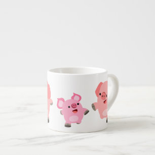 Taza De Espresso Cerdos Personalizados en ejecución