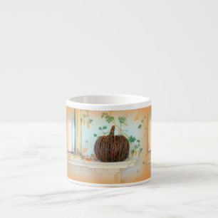 Taza De Espresso cesta de calabaza colonial espresso mug