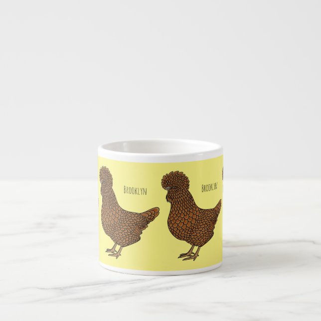 Taza De Espresso Chamois polish chicken cartoon illustration   (Frente)