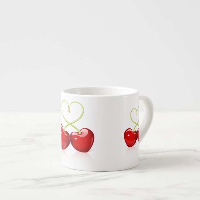 Taza De Espresso Cherry Heart (Derecha)