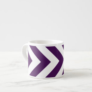 Taza De Espresso Chevrons morados y blancos