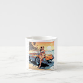 Taza De Espresso Chica con coche deportivo