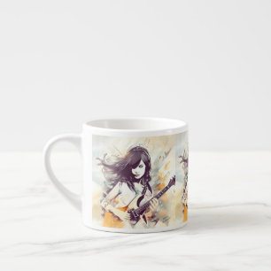 Taza De Espresso Chica con vibraciones de música rock