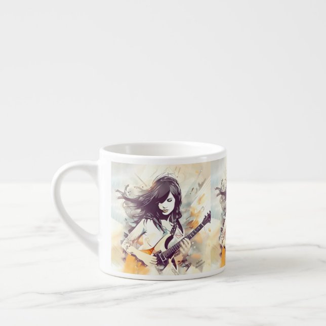 Taza De Espresso Chica con vibraciones de música rock (Izquierda)