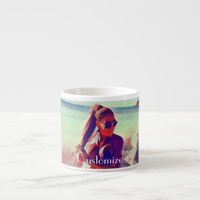 Taza De Espresso Chica de la playa Thunder_Cove (Frente)