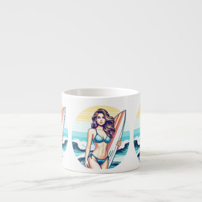 Taza De Espresso Chica Deporte & Surf (Frente)