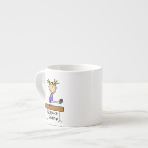 Taza De Espresso Chica Rubia Gimnasta en Barra de Equilibrio
