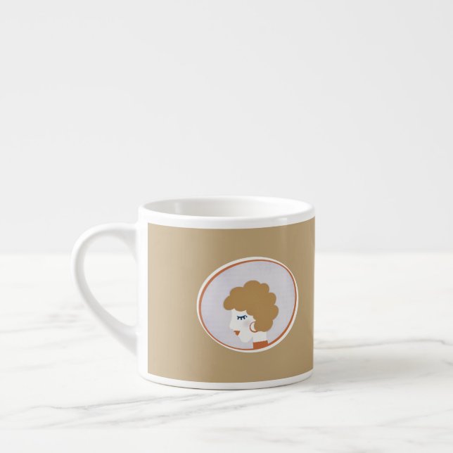 Taza De Espresso Chica rubio en el espejo (Izquierda)