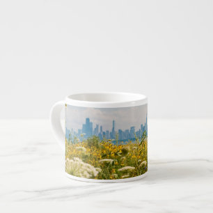 Taza De Espresso Chicago según lo visto del pájaro del puerto de
