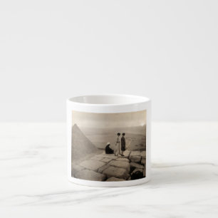 Taza De Espresso Chicas Flapper Amanecer Pirámide de Keops, Egipto 