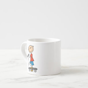 Taza De Espresso Chico de figura de palo en scooter
