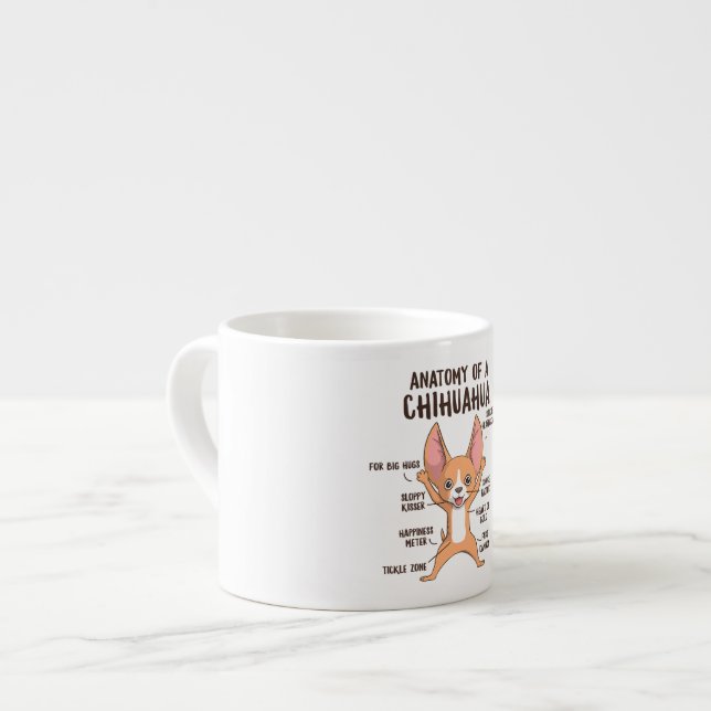 Taza De Espresso Chihuahua Anatomy Mug Gifts Chihuahua Coffee Mug (Izquierda)