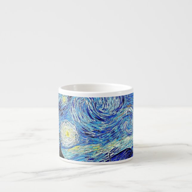 Taza De Espresso Cielo Antiguo Noche Estrellada (Frente)