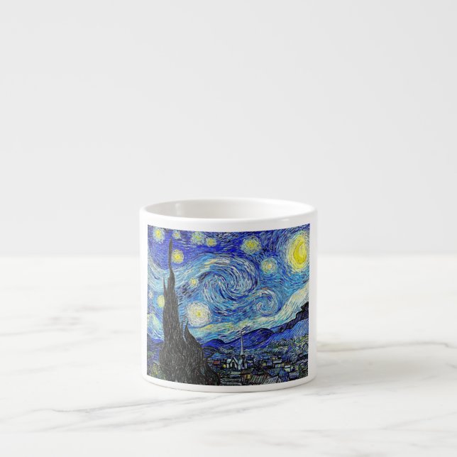 Taza De Espresso Cielo Antiguo Noche Estrellada (Frente)