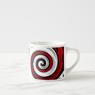 Taza De Espresso Circular líquido giratorio colores blancos rojos m