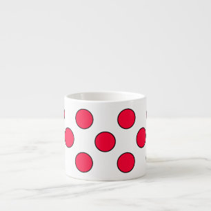 Taza De Espresso Círculo de lunares rojos blancos abstractos simple