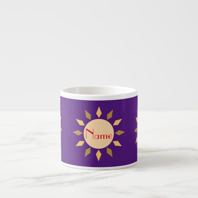 Taza De Espresso Círculo solar geométrico Thunder_Cove (Frente)