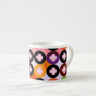 Taza De Espresso Círculos Multicolores y Tréboles de Cuatro Hojas R