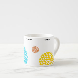 Taza De Espresso Círculos punteados lúdicos, modernos, divertidos y
