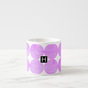 Taza De Espresso Círculos púrpura modernos   Monograma