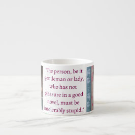 Taza De Espresso Cita de Jane Austen (Borgoña)