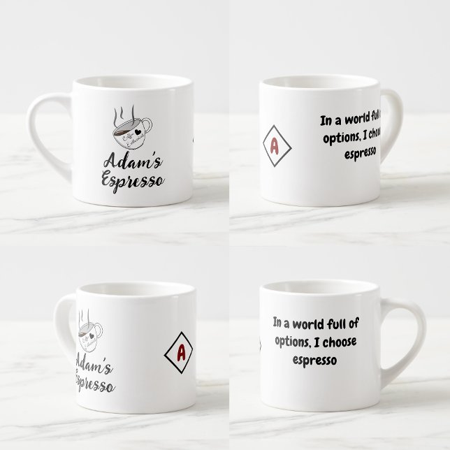 Taza De Espresso Cita de nombre personalizada, Copa de café pequeño (Custom name and quote cups
)
