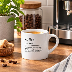 Taza De Espresso Cita divertida de definición de café Diseño modern