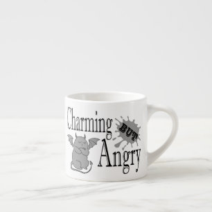 Taza De Espresso Cita divertida de un pequeño gato endemoniado, enc