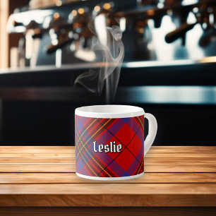Taza De Espresso Clan Leslie Red Tartan