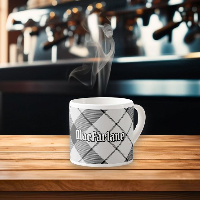 Taza De Espresso Clan MacFarlane Tartán blanco y negro (Subido por el creador)