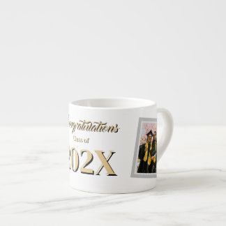 Taza De Espresso Clase de graduación 202X con foto personalizable