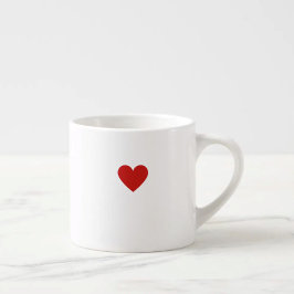 Taza De Espresso Clásico Corazón Rojo Amor Simple Moderno Chic Mini