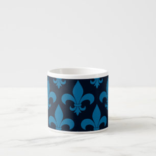 Taza De Espresso Clásico de patrón de flor de lis de Francia