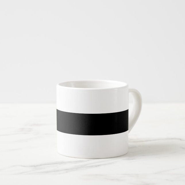 Taza De Espresso Clásico De Rayas Negra Y Blanca (Derecha)
