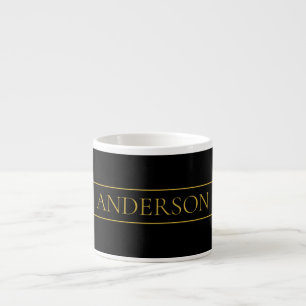 Taza De Espresso Classy Personalizable Gold Text & Lines