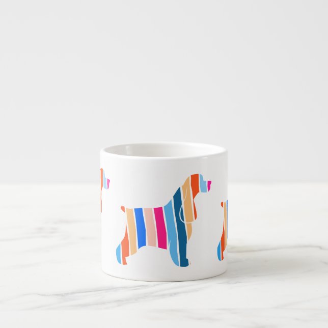 Taza De Espresso Cocker Spaniel Silueta Moderna (Frente)