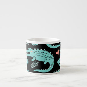 Taza De Espresso Cocodrilos personalizados, lindo patrón sin costur