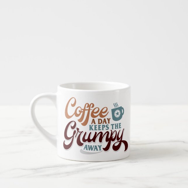Taza De Espresso Coffee a Day for Coffee Lover Gift  (Izquierda)